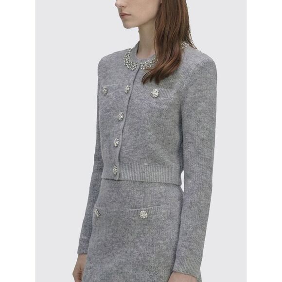 Self-Portrait Sweater Woman Grey - Picture 4 of 4